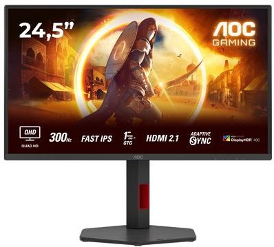 AOC Q25G4SR Monitor - Zwart - 2560 x 1440 Pixels - 300 Hz