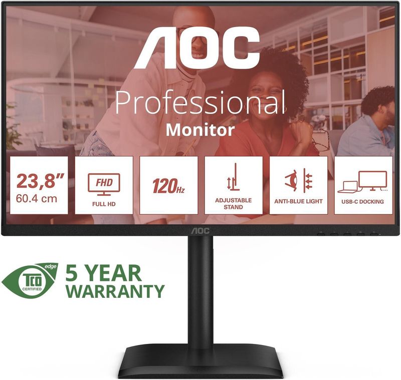 AOC - 24E4CV - IPS Monitor - 24 inch - 1920x1080 - Full HD