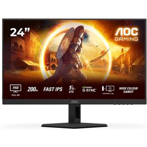 AOC - G4 24G4HRE - Computer Monitor - Zwart - Rood - 60,5 cm - 1920 x 1080 Pixels - Full HD - LED
