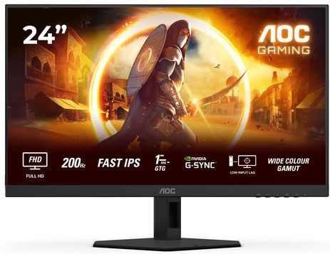 AOC - G4 24G4HRE - Computer Monitor - Zwart - Rood - 60,5 cm - 1920 x 1080 Pixels - Full HD - LED