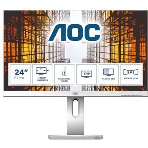 AOC X24P1/GR 61,1 cm (24 inch) monitor (DVI, HDMI, IPS paneel, displayport, USB-hub, 1920x1200, 4 ms reactietijd, pivot) grijs