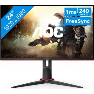 AOC 24G2ZU – Full HD IPS Gaming Monitor – G-Sync Compatible - 240hz - 24 Inch