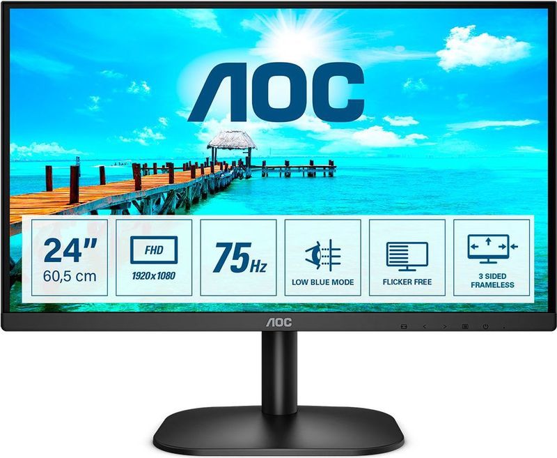 Aoc - 24B2XDM - 24 Inch FHD VA LED Monitor - Randloos Ontwerp - 75Hz