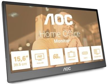 AOC T2 16T3EA computer monitor 39,6 cm (15.6") 1920 x 1080 Pixels Full HD Zwart
