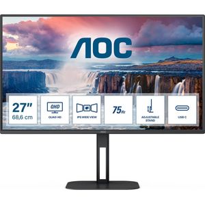 AOC Q27V5C/BK LED-monitor Energielabel G (A - G) 68.6 cm (27 inch) 2560 x 1440 Pixel 16:9 4 ms HDMI, DisplayPort, USB-C, Hoofdtelefoonaansluiting IPS LED