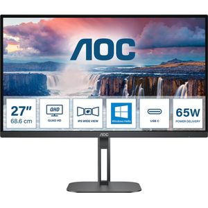 AOC Q27V5N - 27 inch QHD-monitor - in hoogte verstelbaar (2560 x 1440, 75 Hz, DisplayPort, HDMI) - zwart