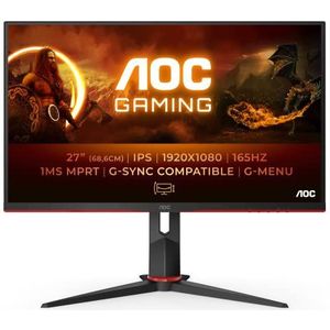 AOC Gaming 27G2SP - 27"" FHD Monitor, 165Hz, 1ms, FreeSync Premium (1920x1080, HDMI, DisplayPort) zwart/rood