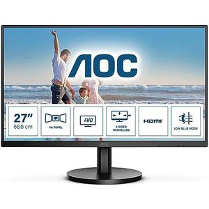 AOC 27B3HM - 27 inch Full HD-monitor, Adaptive Sync (1920 x 1080, 75Hz, VGA, HDMI 1.4) zwart