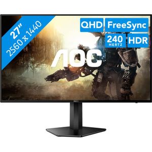 AOC AG276QZD computer monitor 67,3 cm (26.5") 2560 x 1440 Pixels Quad HD OLED Zwart