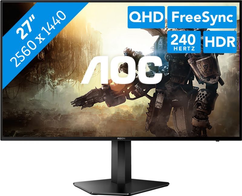 AOC AG276QZD computer monitor 67,3 cm (26.5") 2560 x 1440 Pixels Quad HD OLED Zwart