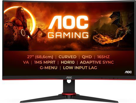 AOC G2 CQ27G2SE/BK LED display 68,6 cm (27") 2560 x 1440 Pixels Quad HD LCD Zwart, Rood