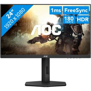 AOC Gaming 24G4X - 24 Zoll FHD Monitor, 180 Hz, 1 ms, FreeSync Prem., G-Sync comp., HDR10 (1920x1080, HDMI, DisplayPort) schwarz