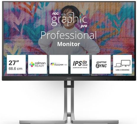 Aoc - Graphic Designer Pro - Monitor - Zwart - 27 inch - QHD IPS