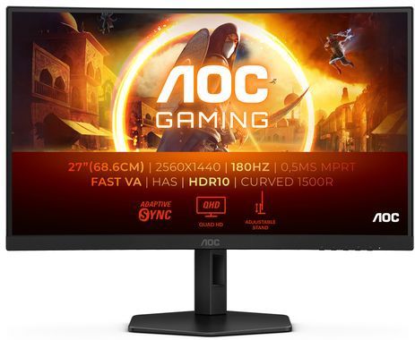 AOC - CQ27G4X - Curved Monitor - 27 Inch - 2560x1440 - 180Hz