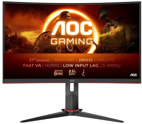 AOC C27G2Z3/BK - FHD Gebogen Monitor - 27 Inch - 280Hz - 1ms