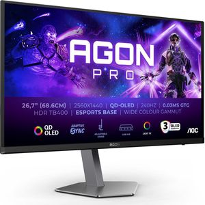 AOC AGON PRO AG276QZD2 - QD-OLED Gaming Monitor - 240hz - Esports Base - 27 inch