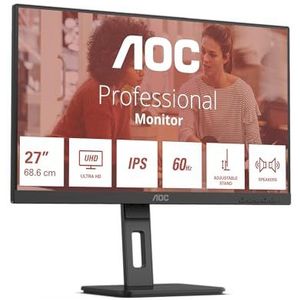 Dis 27 AOC U27E3UF Multichannel IPS 16:9, 4ms, 2*HDMI, DP, USB Hub, black , 60 Hz