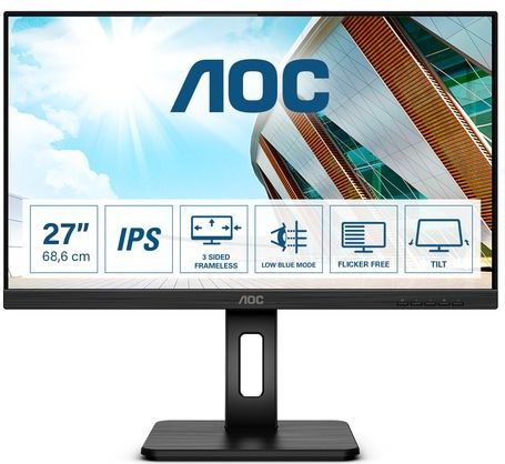 AOC - 27P2Q - Monitor - Zwart - 27 Inch - IPS - Full HD