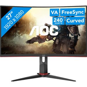 AOC C27G2ZU - Full HD Curved Gaming Monitor - 240hz - 0.5ms - 300 nits - 27 Inch