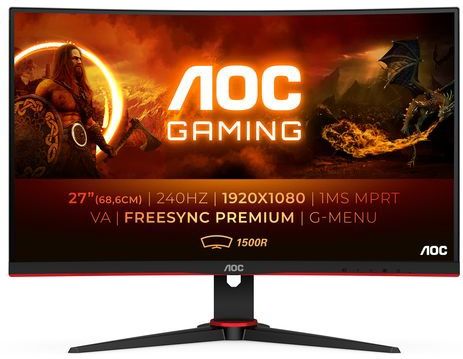 AOC C27G2ZE - Full HD Curved Gaming Monitor - 240hz - 27 Inch