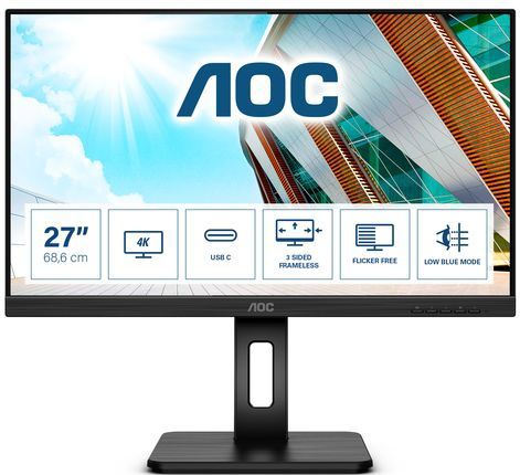 AOC U27P2CA computer monitor 68,6 cm (27) 3840 x 2160 Pixels 4K Ultra HD LED Zwart