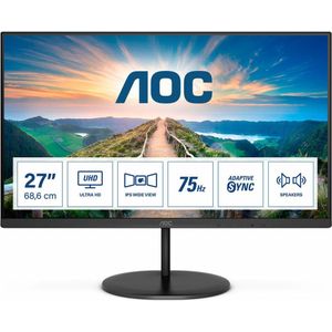 AOC V4 U27V4EA computer monitor 68,6 cm (27") 3840 x 2160 Pixels 4K Ultra HD LED Zwart