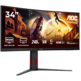 AOC G4 CU34G4Z computer monitor 86,4 cm (34") 3440 x 1440 Pixels Wide Quad HD LED Zwart, Rood