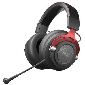 AOC GH401 draadloze gaming headset voor PC, PS4/PS5, Xbox, switch, RGB-achtergrondverlichting, Bluetooth 2,4 GHz, batterij met 17 uur looptijd.
