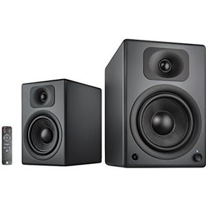 wavemaster TWO PRO stone gray – luidsprekersysteem (110 Watt) met Bluetooth streaming, digitale poorten en IR-afstandsbediening actieve boxen gebruik voor tv/tablet/smartphone, donkergrijs (66352)