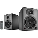 wavemaster TWO NEO stone gray – luidsprekersysteem (60 Watt) met Bluetooth streaming, digitale poorten en IR-afstandsbediening actieve boxen gebruik voor TV/tablet/smartphone, donkergrijs (66364)