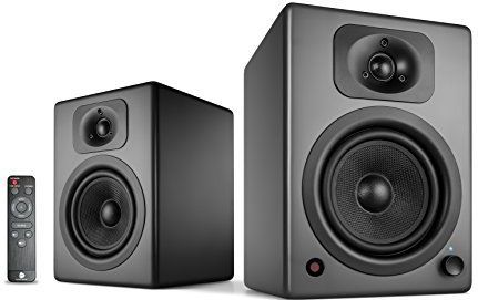 wavemaster TWO NEO stone gray – luidsprekersysteem (60 Watt) met Bluetooth streaming, digitale poorten en IR-afstandsbediening actieve boxen gebruik voor TV/tablet/smartphone, donkergrijs (66364)