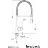 Keukenmengkraan herzbach design new 1-gats uitneembare uitloop chroom