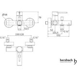 Herzbach - Nieuw ontwerp van de badbatterij oppervlak zonder doucheset beschermd tegen chromen terugstroom