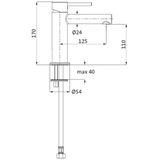 Wastafelmengkraan 1-gats herzbach design new eco chroom (zonder waste)