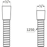 Doucheslang herzbach living spa 125 cm 1/2'' aansluitingen edelstaal koper