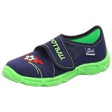 BECK - Huisschoenen 'Football' - Donkerblauw Lichtgroen Rood Zwart Wit - Pantoffels