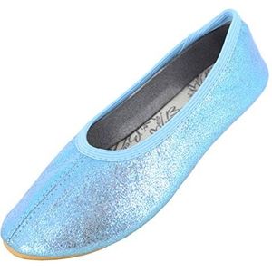Beck Schläppchen Basic Glitzer Gymnastikschuh (bis Gr. 42 erhältlich, für Sport und Zuhause) mit rutschfester Gummi-Laufsohle