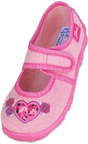 BECK - Huisschoenen - Pink - 'Einhorn' - Klittenbandsluiting - Profielzolen