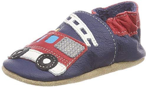 Beck Krabbelschuh Feuerwehr Krabbelschuh (weiche, leichte, flexible Lauflernschuhe, für die allerersten Schritte im Leben) chromfrei gegerbtes Leder, seitliche Gummizüge