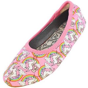 Beck Schläppchen Rainbow Gymnastikschuh (Einhörner sind der ungebremste Renner, perfekt für Sport und Zuhause) mit rutschfester Gummi-Laufsohle