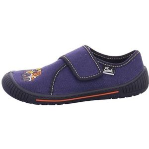 BECK - Huisschoenen - Donkerblauw - Klittenbandsluiting - Profielzolen