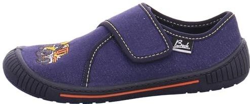 BECK - Huisschoenen - Donkerblauw - Klittenbandsluiting - Profielzolen