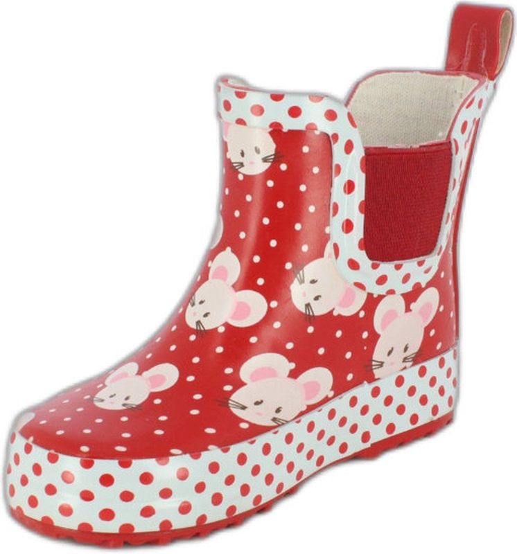 Beck - Enkellaarsjes - Rood - Rubber Synthetisch Zonder Sluiting