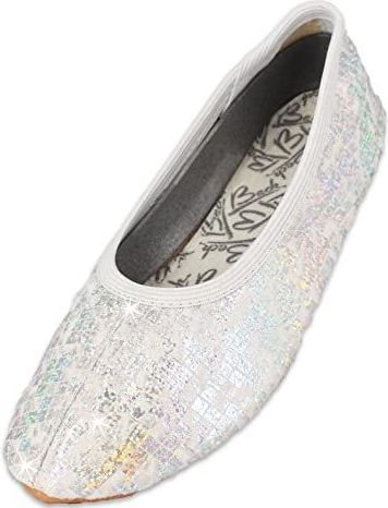 BECK - Glamour - Huisschoenen - Champagne - Zilvergrijs - Offwhite