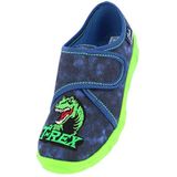 BECK - T-Rex - Huisschoenen - Donkerblauw - Neongroen - Rood - Wit
