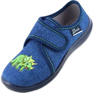 Beck Happy Dino pantoffels voor jongens, blauw, 25,5 EU, Blauw