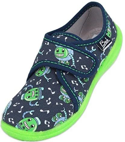 BECK - Huisschoenen - Navy - Robots - Velcro Sluiting