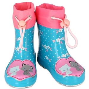 Kätzchen - Regenlaarzen - Bloemenprint - Kunststof/Rubber - Platte Hak