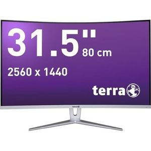 Terra LCD/LED scherm 3280W V3 zilver/wit gebogen USB-C HDMI Monitor DisplayPort WQHD 2560x1440 Advanced VA AMD FreeSync Flicker-Free Frameloos Design