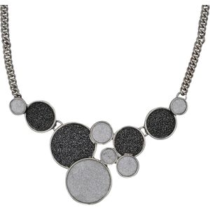 Steuer Collierkettchen »Metallcollier mit glitzernder Kreiszierde rhodiumf.«